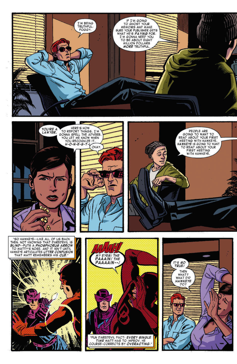 Illustration for article titled Exclusive Marvel preview: Matt embellishes his autobiography in Daredevil #11